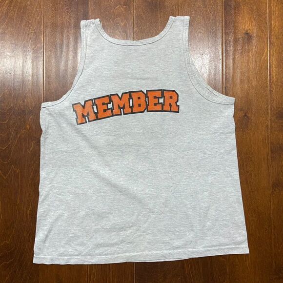 Volunteer Vintage Run N' Shoot Basketball Gym Atlanta Grey Orange Tank Top Large - Picture 4 of 7